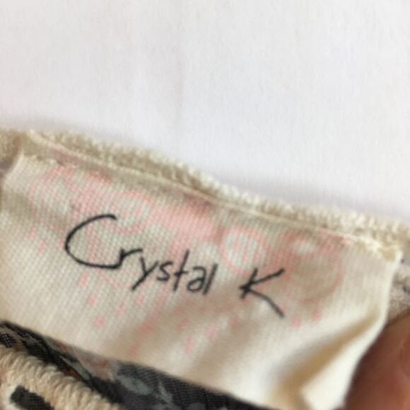 CRYSTAL K CROP TOP WITH CROCHETED LACE TRIM - Picture 2 of 5